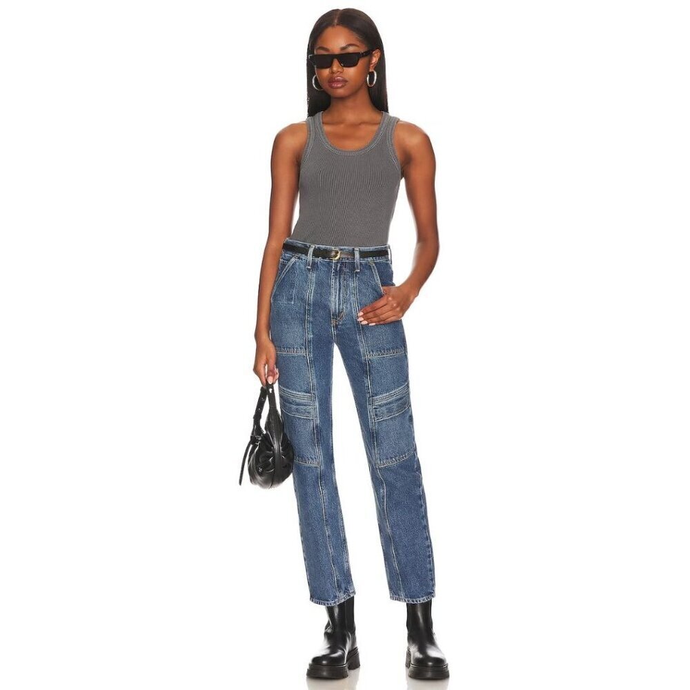 AGOLDE Cooper Cargo Jean in Regulation High Rise Straight Leg Blue Size 29 NEW - Picture 7 of 10